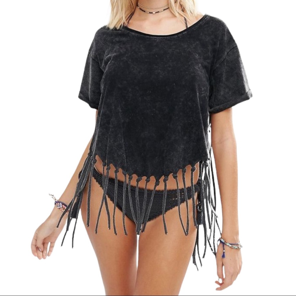 Surf Gypsy Crop Tassel Beach T Shirt